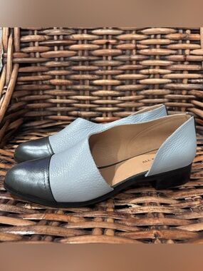 Anthropology All Black Light Blue and Metallic Gray Women's Slip-On Loafers 6.5